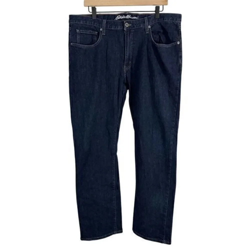 Eddie Bauer‎ Straight Leg Dark Wash Denim Jeans Blue Size 40 x 32 Casual Work